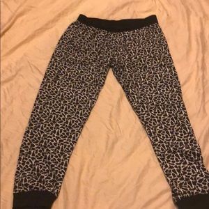 Black and white joggers